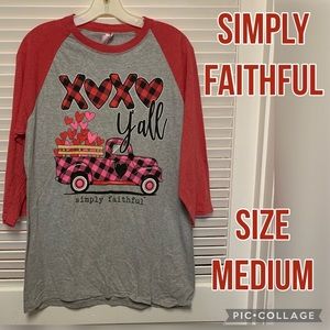 Simply Faithful raglan tee Medium NWT